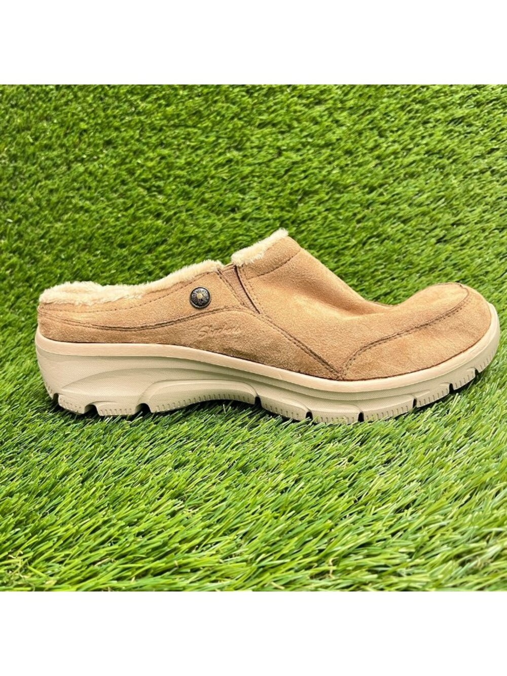 Skechers Easy Going Latte Clog Womens Size 10 Tan Casual Comfort Mule Shoes